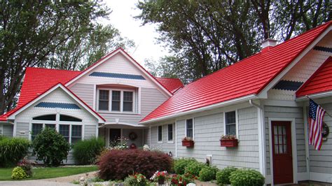 country style red metal roof house color combinations|red metal roofing.